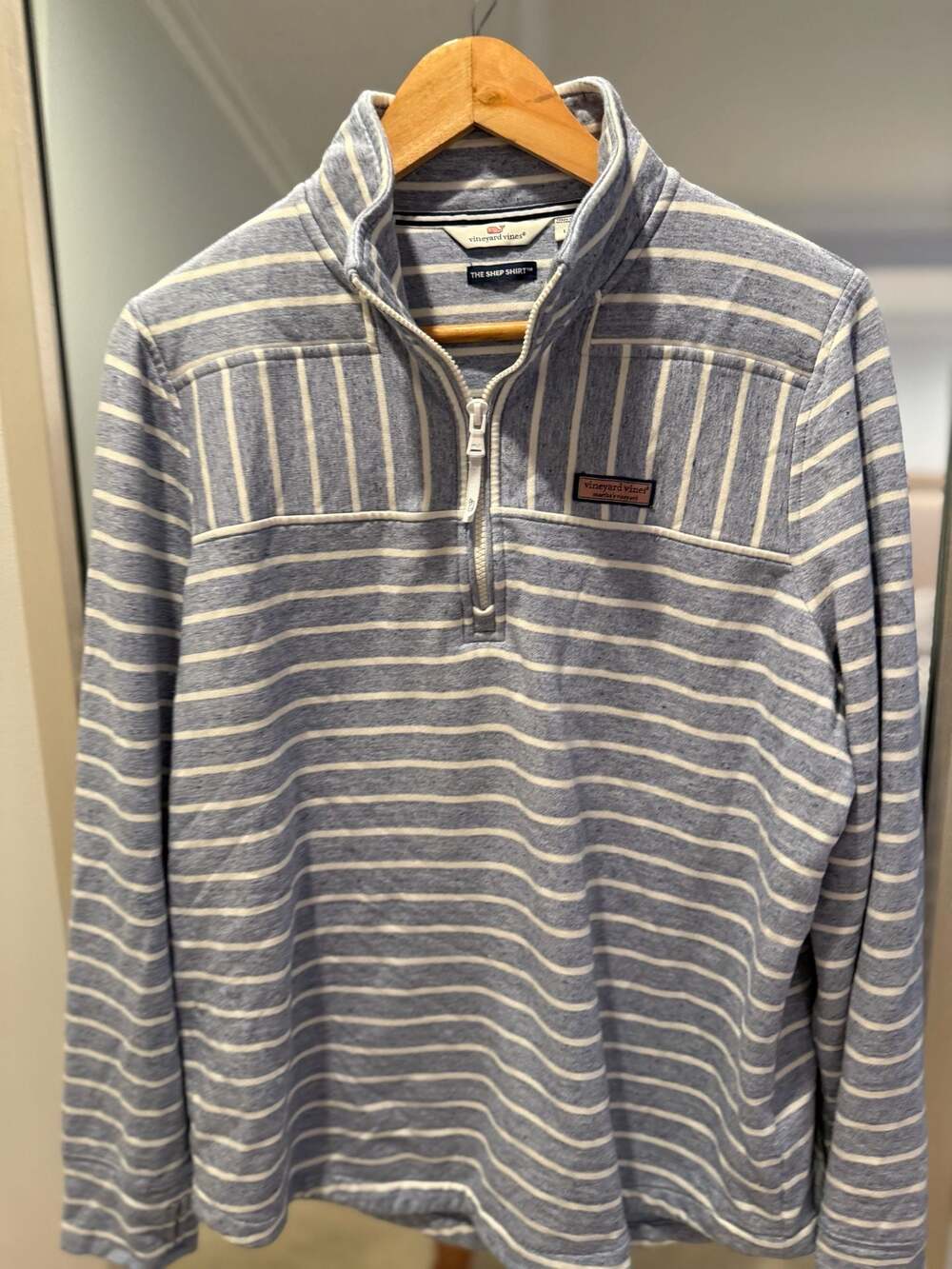 Vineyard Vines The Shep Shirt Blue White Striped Pullover Sweatshirt Size L